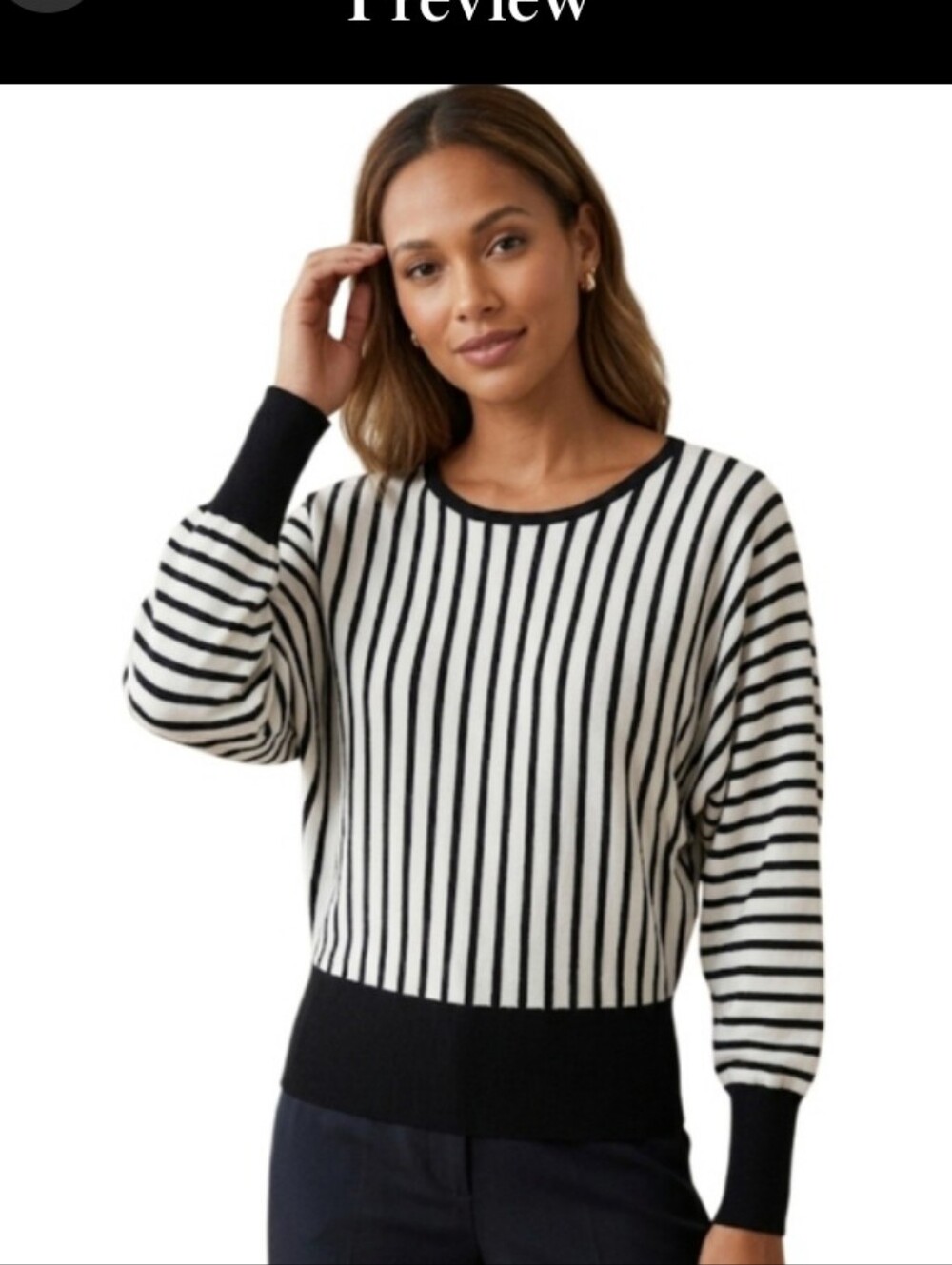 "CYRUS" Misses Pretty (S) Black & White Stripe Sweater Never Worn